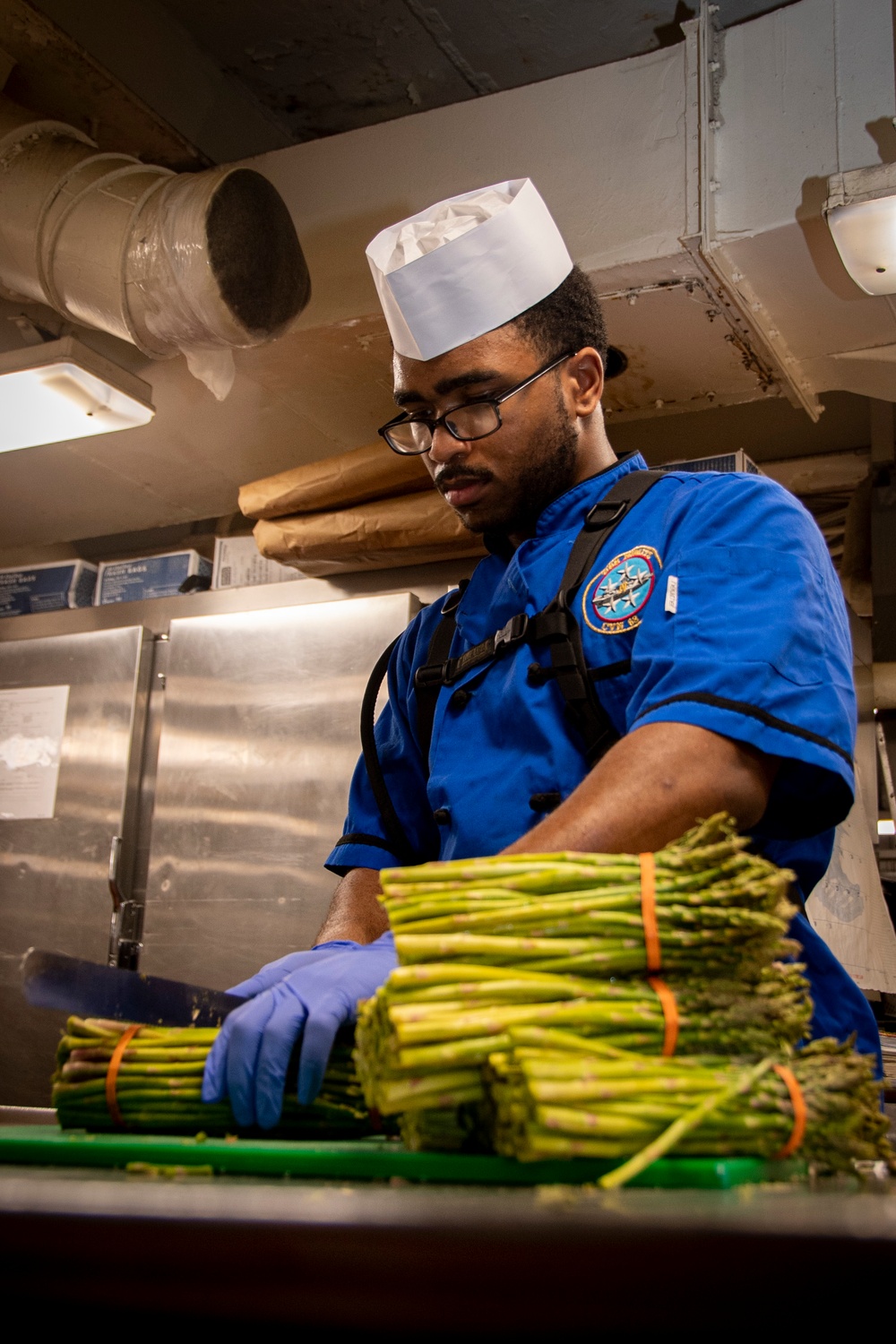 Sailor Prepares Asparagus
