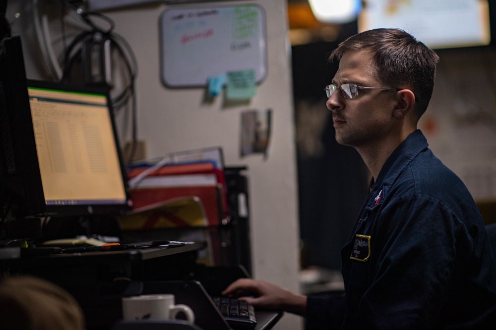 U.S. Navy Sailor Drafts Separation Papers