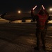 Marshalling KC-135 Stratotanker for takeoff