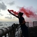 USCGC Spencer’s crew conducts pyrotechnics training at sea