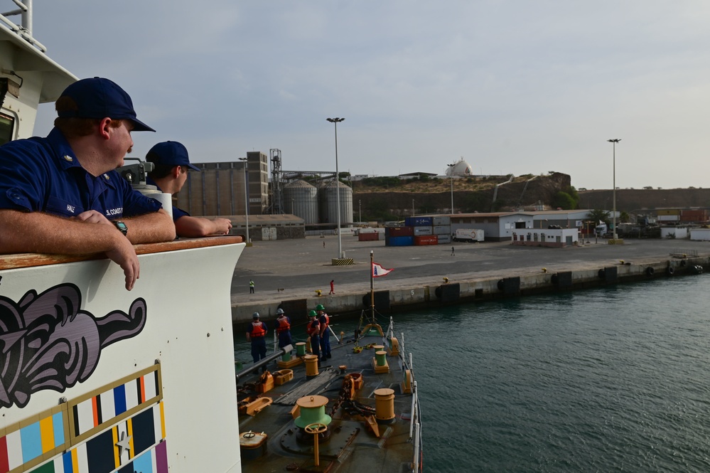 USCGC Spencer (WMEC 905) arrives in Praia, Cabo Verde