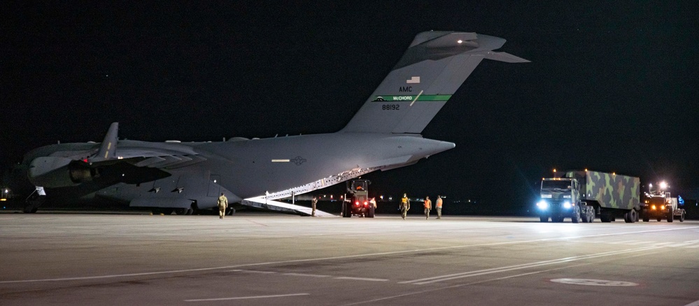 C-17 Globemaster III delivers equipment in Poland