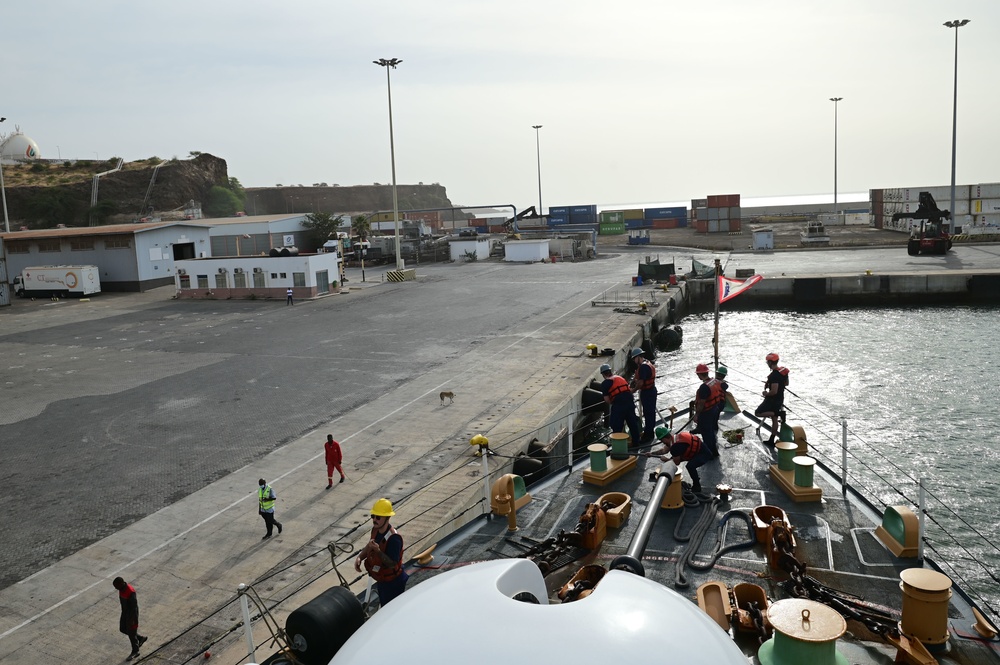 USCGC Spencer (WMEC 905) arrives in Praia, Cabo Verde