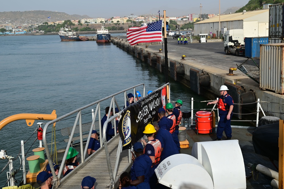 USCGC Spencer (WMEC 905) arrives in Praia, Cabo Verde