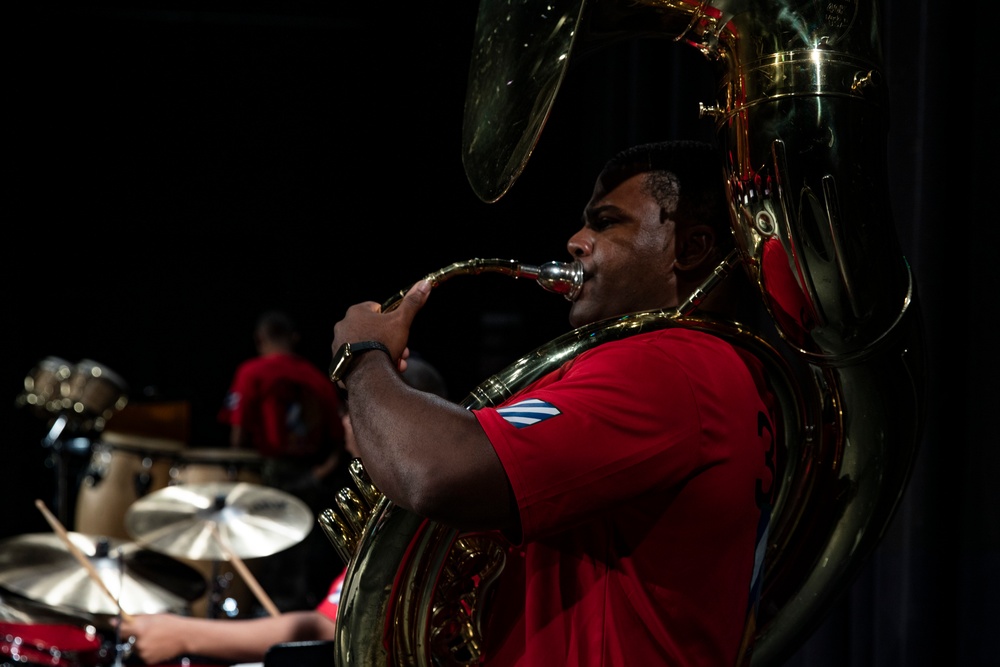 Dogface Brass Band performs at Atlantic High School in Florida