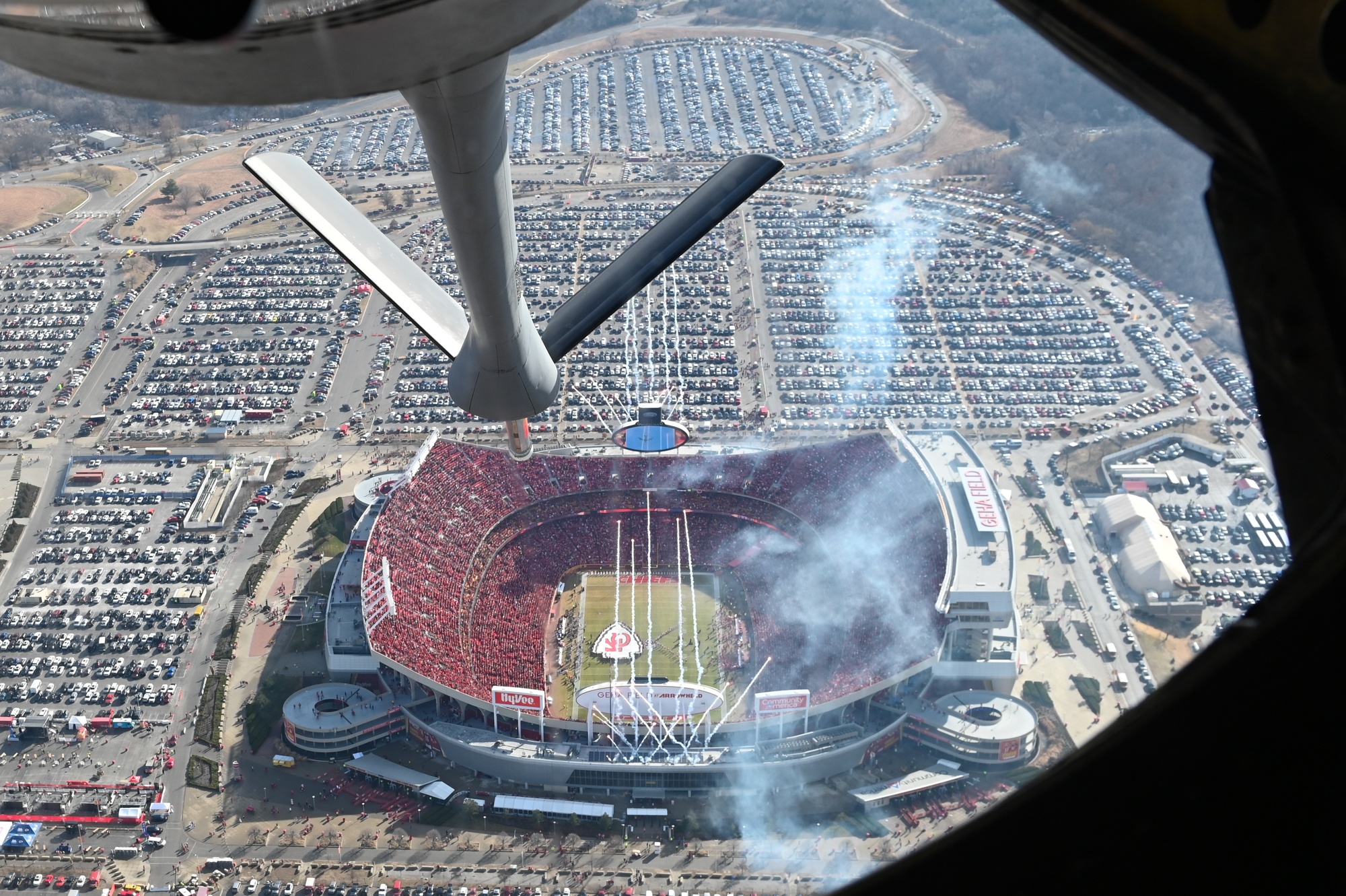 aerial view of arrowhead stadium