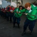 Sailors Heave Into Line