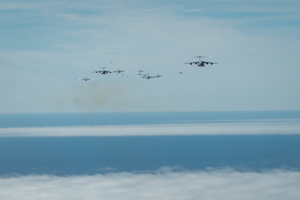 JB Charleston launches 24 C-17s, demonstrating warfighting capabilities during mission generation exercise