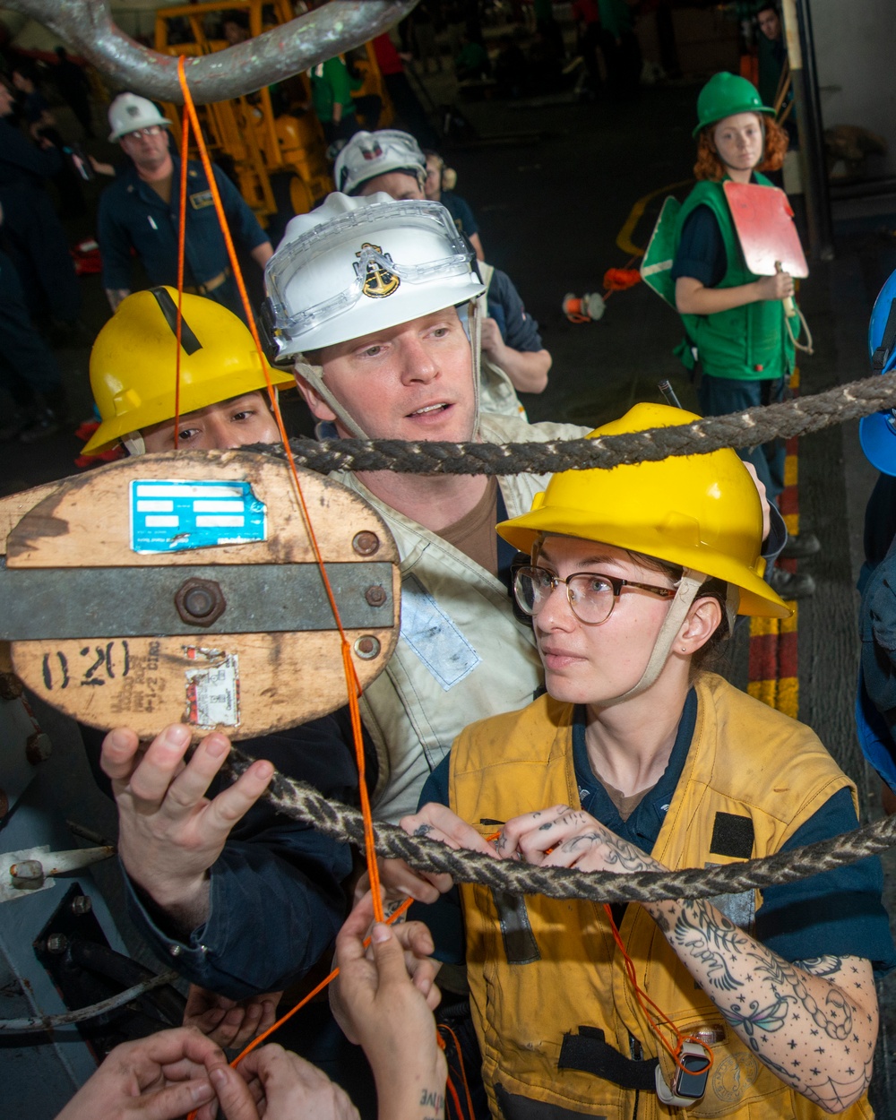 Sailors Secure Wooden Block