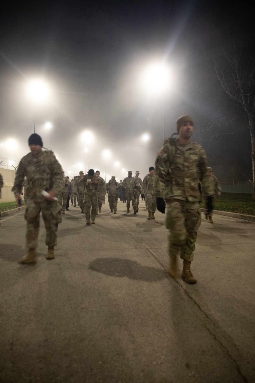 Soldiers assigned to U.S. Army Southern European Task Force, Africa (SETAF-AF), participate in a 5k ruck march during the Lions Legacy