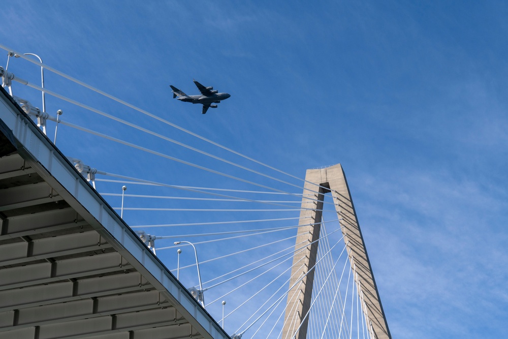 The C-17 Globemaster III soars across the Lowcountry