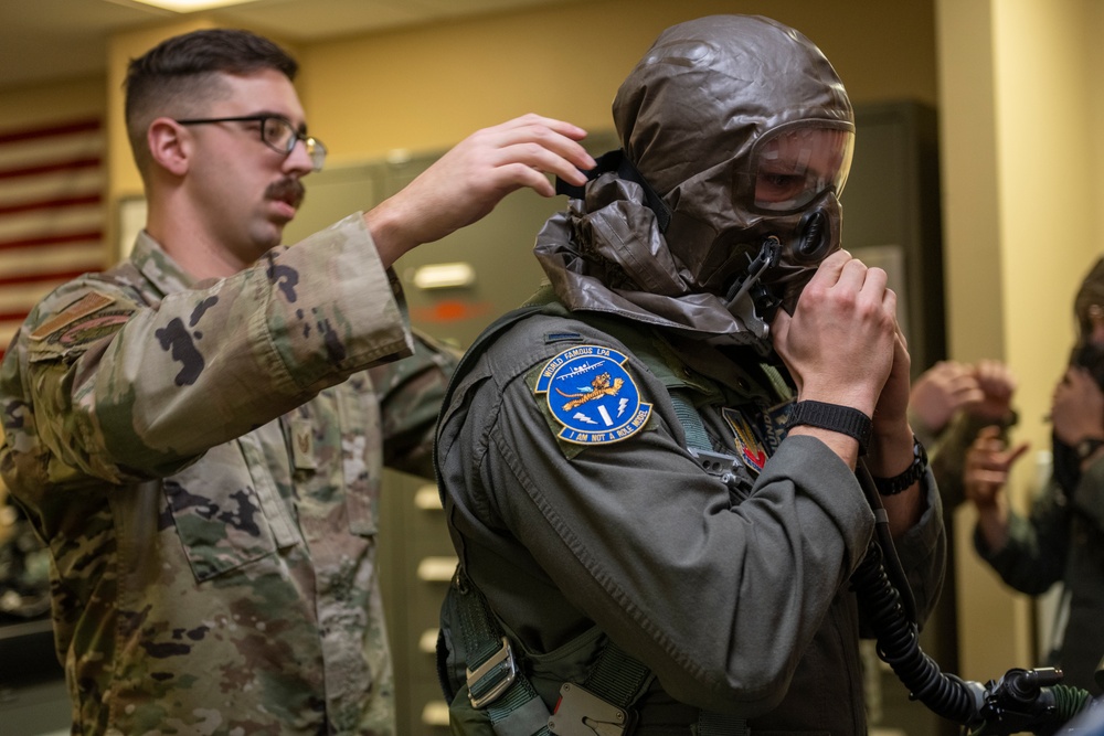 Pilots conduct CBRN flight training