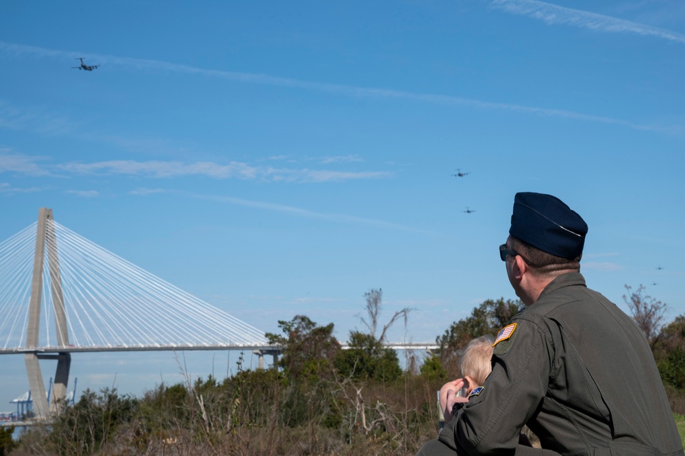 The C-17 Globemaster III soars across the Lowcountry