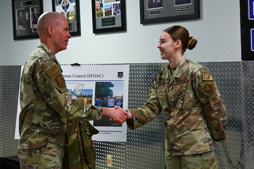 Maj. Gen. Lutton and Chief Master Sgt. Gamez Visit Minot Air Force Base