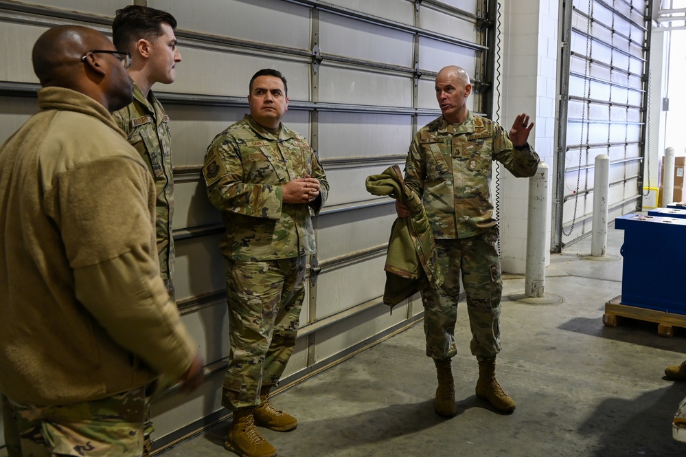 Maj. Gen Lutton and Chief Master Sgt. Gamez visit Minot Air Force Base