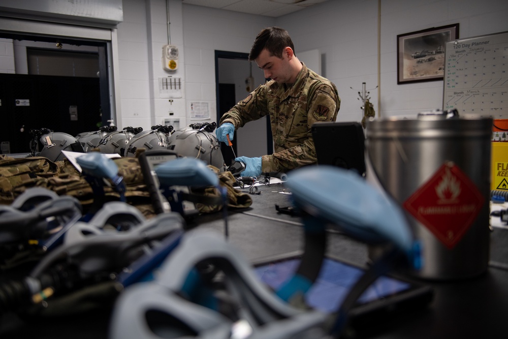 AFE Airmen inspect HGU-55/P helmets