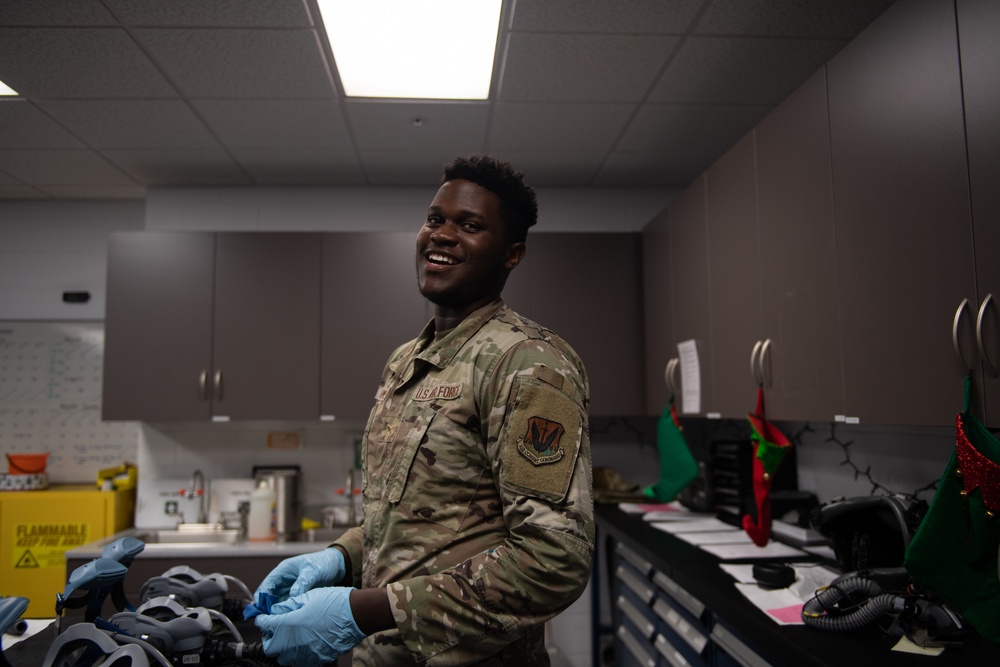 AFE Airmen inspect HGU-55/P helmets