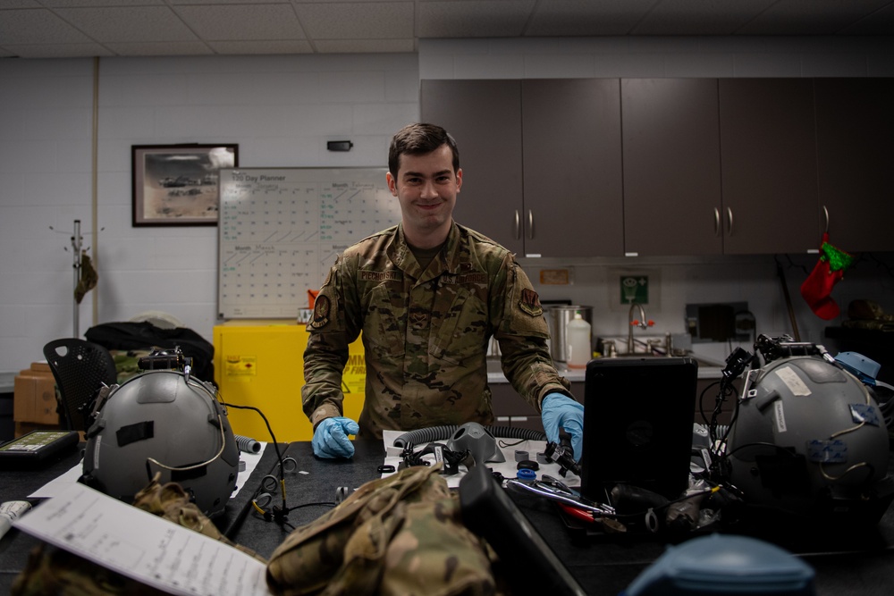 AFE Airmen inspect HGU-55/P helmets