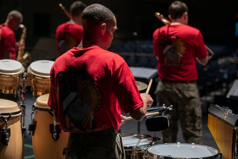 Dogface Brass Band performs at Lyman High School in Florida