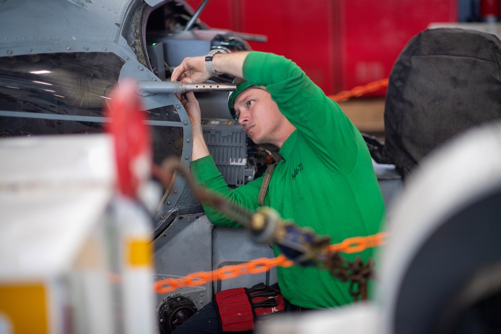 U.S. Navy Sailor Repairs Pitot Tube