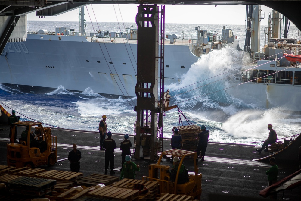 USS Nimitz Conducts Replenishment-At-Sea