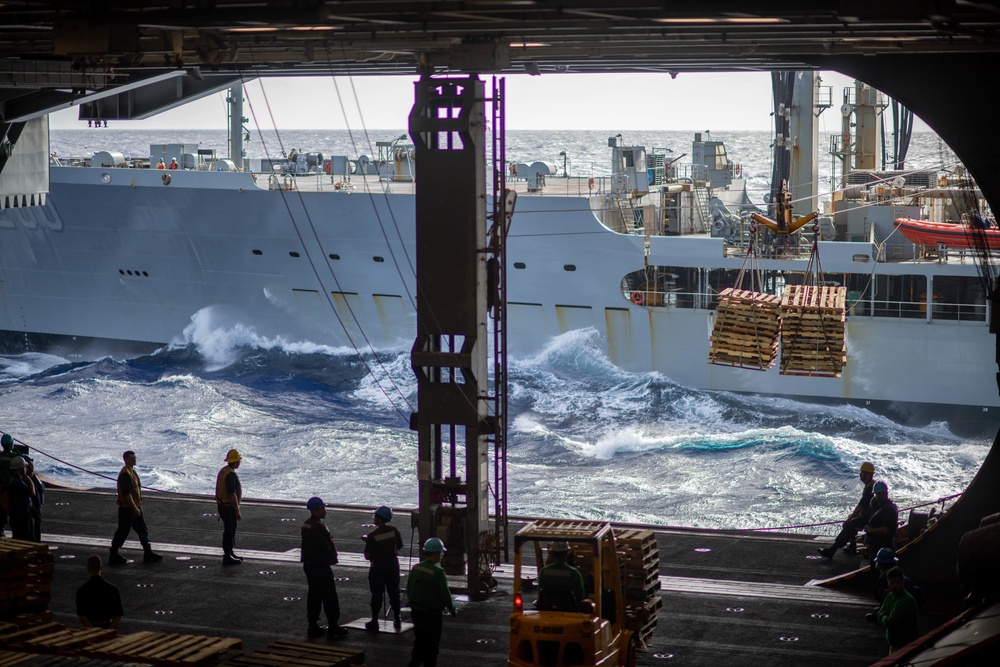 USS Nimitz Conducts Replenishment-At-Sea