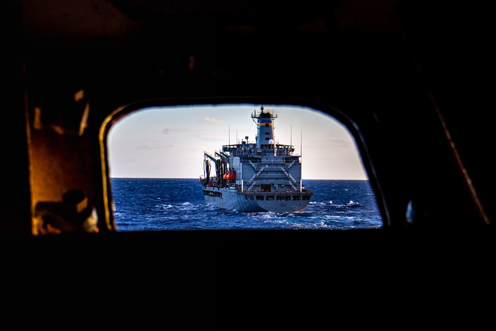 Nimitz Pulls Along Side USNS Guadalupe