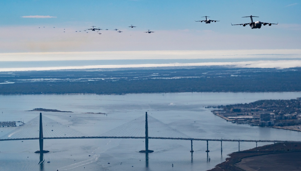 JB Charleston launches 24 C-17s, demonstrates warfighting capabilities during mission generation exercise