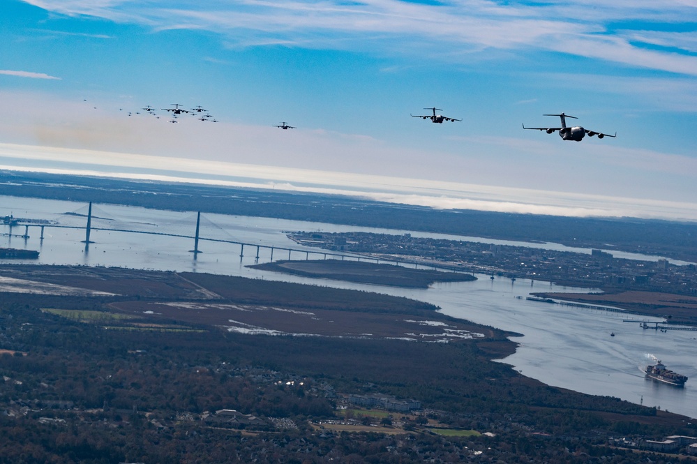 JB Charleston launches 24 C-17s, demonstrates warfighting capabilities during mission generation exercise
