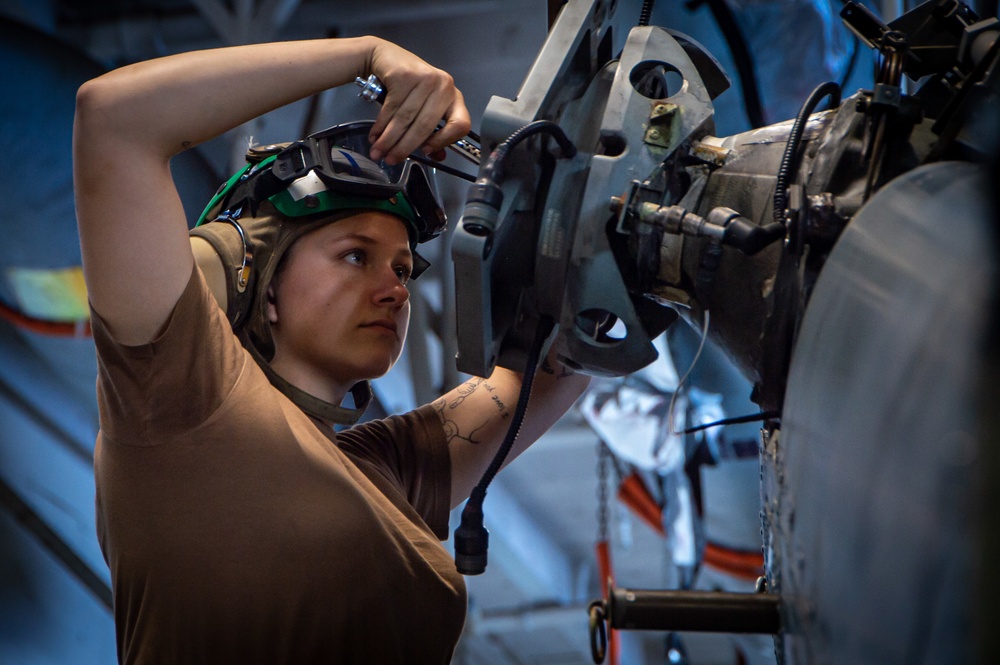 Sailor Repairs A Safety Wire