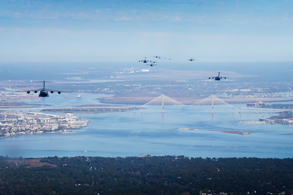 JB Charleston launches 24 C-17s, demonstrates warfighting capabilities during mission generation exercise