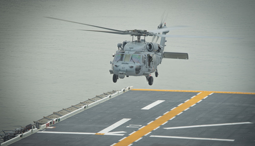 USS America (LHA 6) Conduct Flight Operations