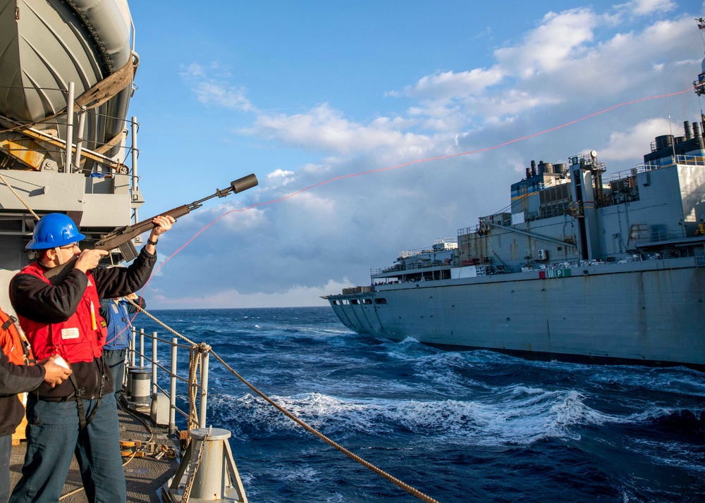 USS Leyte Gulf (CG 55) Completes Replenishment-at-Sea