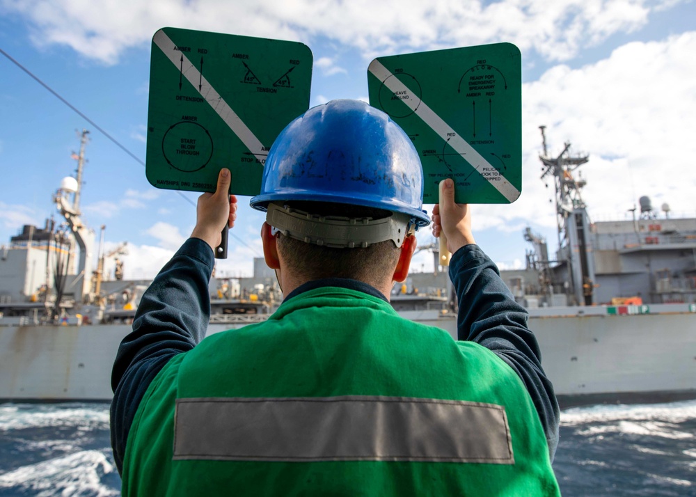 USS Leyte Gulf (CG 55) Completes Replenishment-at-Sea