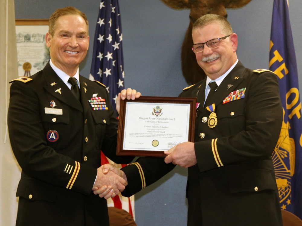 Col. Timothy Decker retires from Oregon National Guard