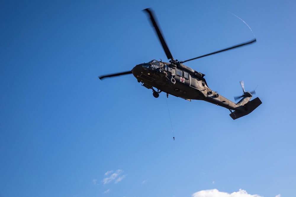 KFOR MEDEVAC team conducts hoist training