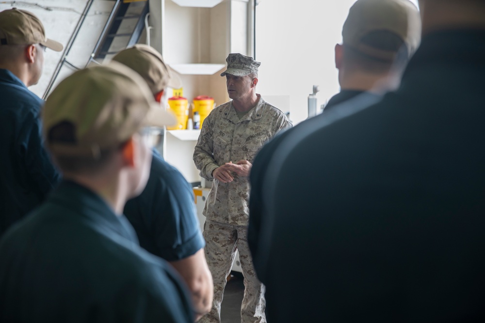 TF 51/5 CG visits USS LBP Blue Crew