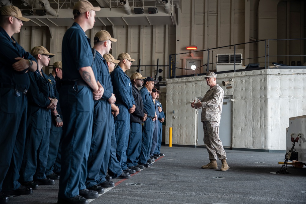 TF 51/5 CG visits USS LBP Blue Crew