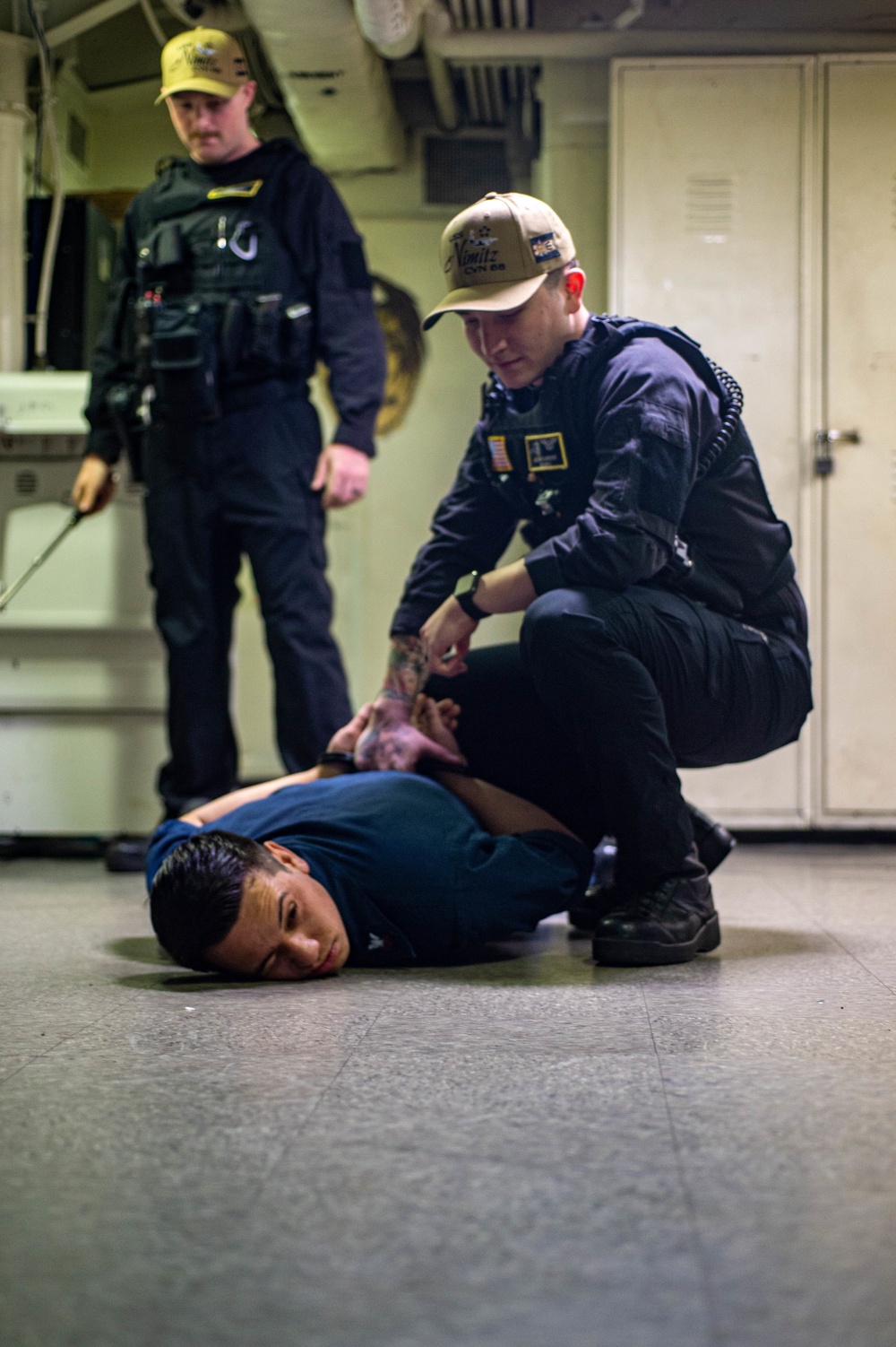 U.S. Navy Sailors Conduct Security Training