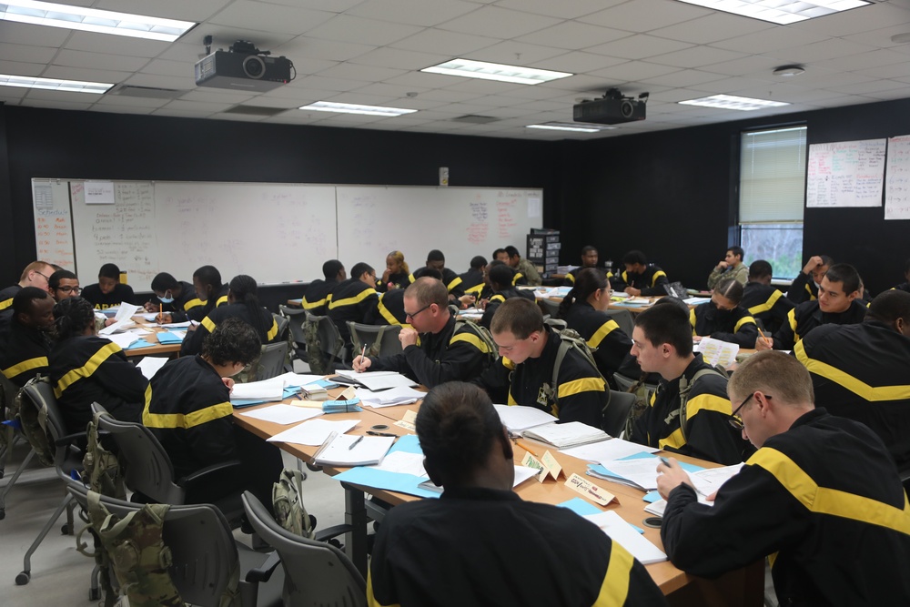 Students in the academic track of the U.S. Army Future Soldier Preparatory Course attend classes at Fort Jackson, S.C. on Dec. 14, 2022