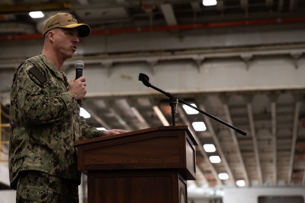 USS BATAANHOLDS AN ALL HANDS CALL