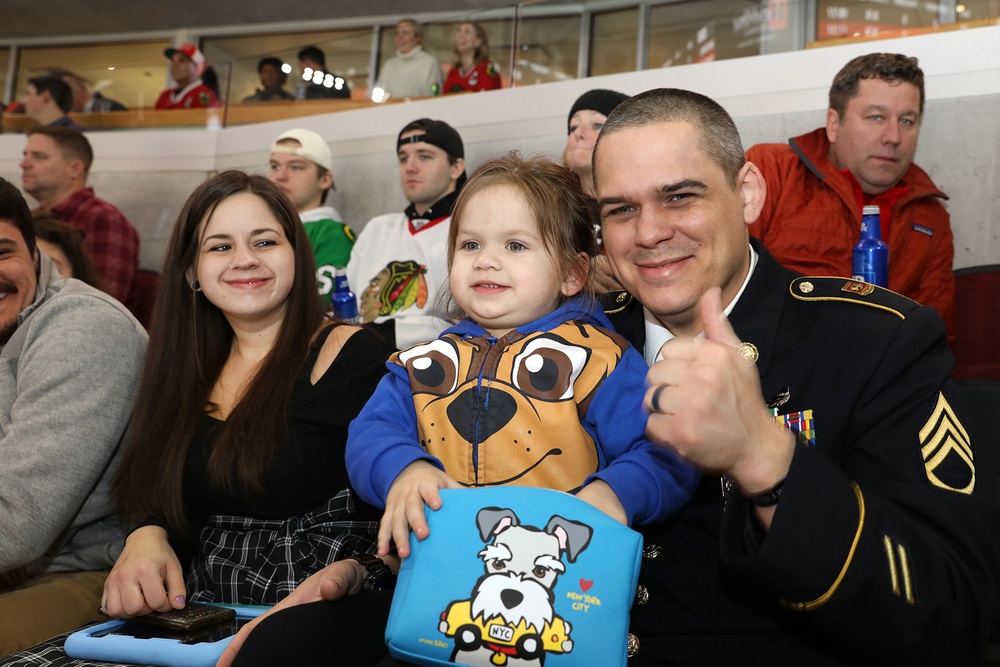 Local service members start new year with a military recognition from Chicago Blackhawks