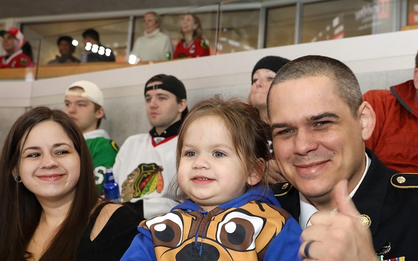 Local service members start new year with a military recognition from Chicago Blackhawks
