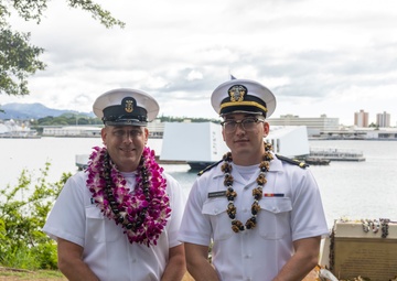 CMDCM Gets Reenlisted by Son, Ensign