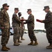 Col. Banning Presents Certificates of Commendation to Marines with MCBB Headquarters and Support Battalion Camp Services on Camp Lester