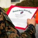 Col. Banning Presents Certificates of Commendation to Marines with MCBB Headquarters and Support Battalion Camp Services on Camp Lester