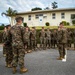 Col. Banning Presents Certificates of Commendation to Marines with MCBB Headquarters and Support Battalion Camp Services on Camp Lester