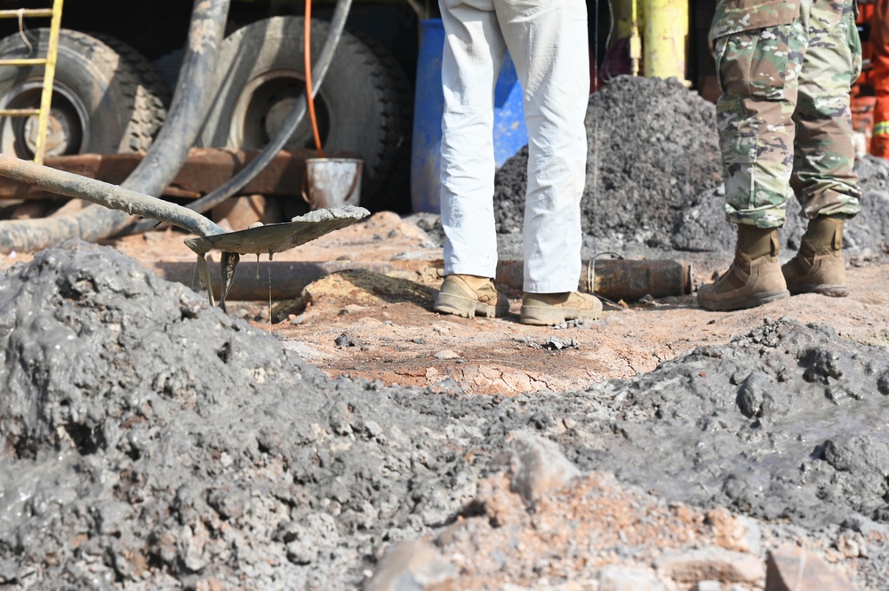 Civil Engineers partner with local contractors to construct Chabelley Airfield’s first water well