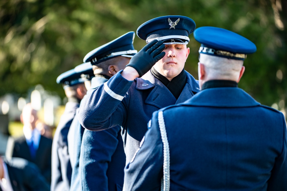 Military Funeral Honors with Funeral Escort are Conducted for U.S. Air Force Col. (ret.) Charles Vasiliadis in Section 7