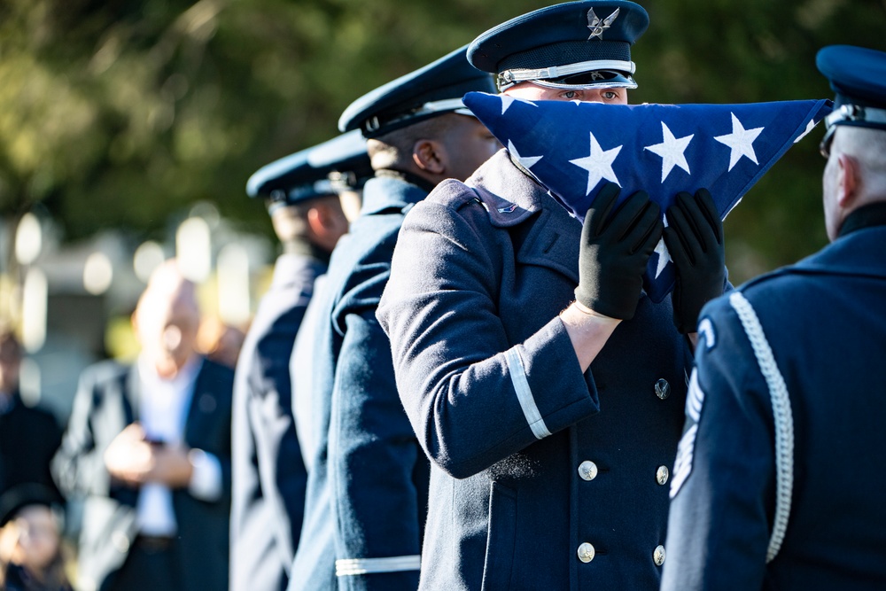 Military Funeral Honors with Funeral Escort are Conducted for U.S. Air Force Col. (ret.) Charles Vasiliadis in Section 7